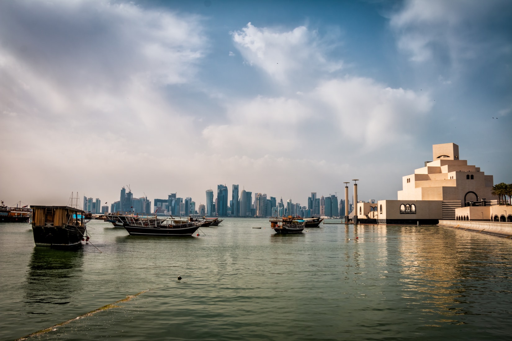 Image of Qatar - boats on water